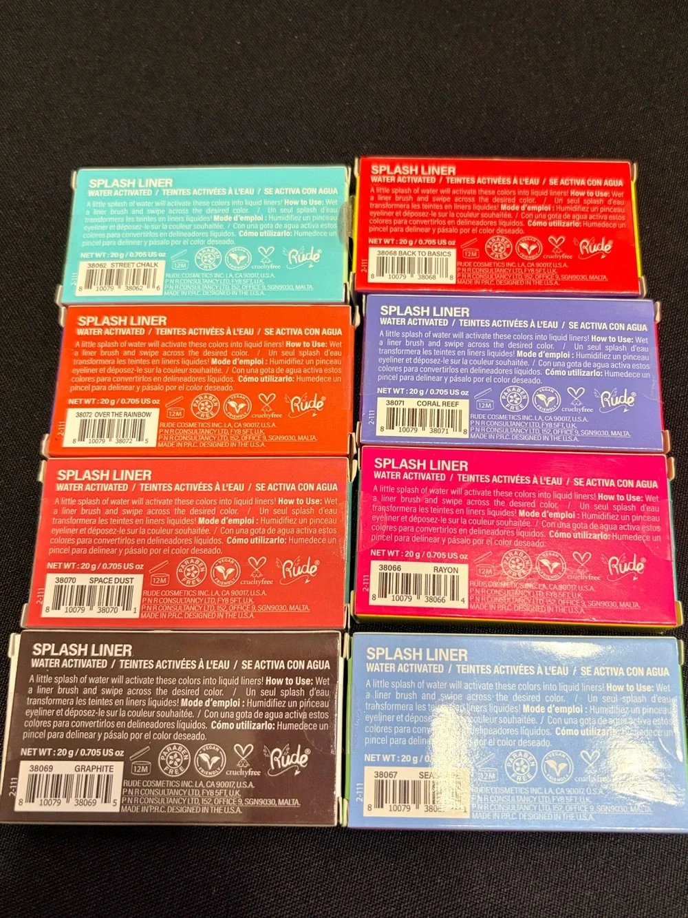 8 Splash Liner Water Activated Eyeliner Palettes New FullSz